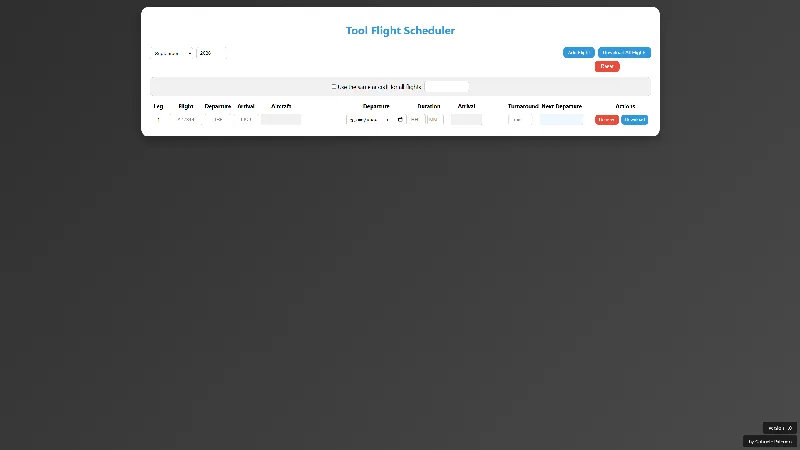 Tool Flight Scheduler