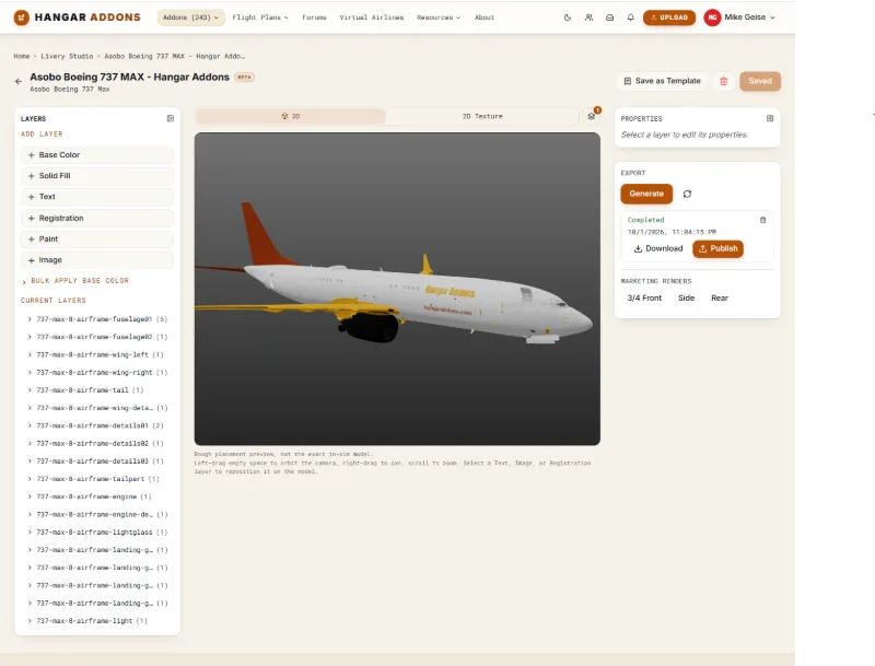Livery Studio: Paint a Custom MSFS 2024 Livery Right in Your Browser (Beta)