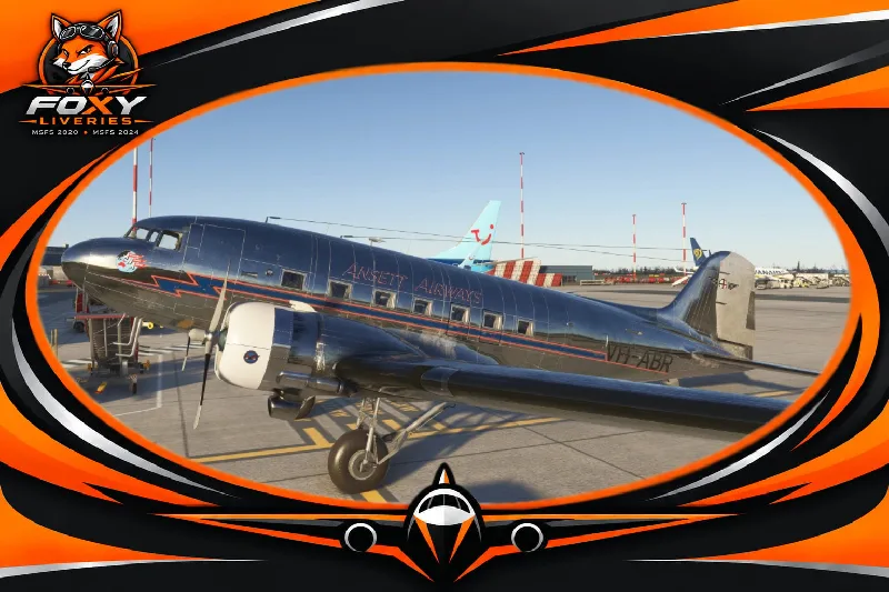 MS Asobo DC3 Ansett Airways VH-ABR MSFS2024 for Microsoft Flight Simulator 2024