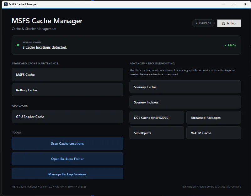 MSFS Cache Manager