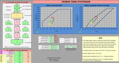 Real data and W&B for CESSNA T206H STATIONAIR for Microsoft Flight Simulator 2020 and X-Plane 12 and Microsoft Flight Simulator 2024